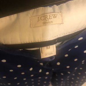 J Crew blue and white polka dot pants